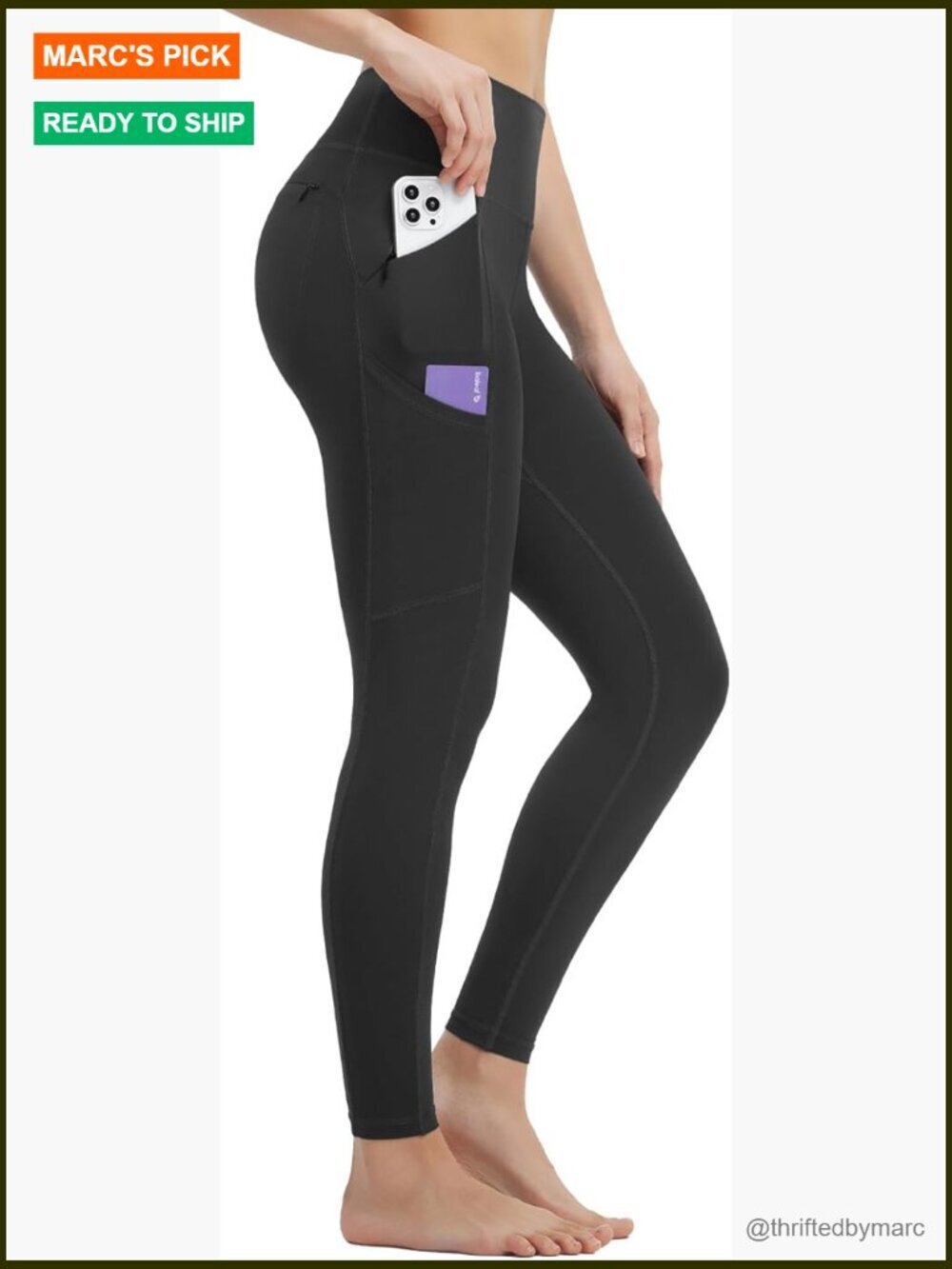 High Waisted Leggings with 6 Pockets 25" Ankle Workout Yoga Pants